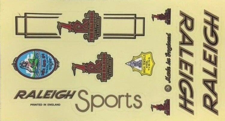 raleigh bike frame stickers