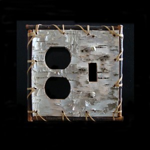 Home Decorations Outlet on About Birch Bark Outlet  Light Switch Cover   Log Rustic Home Decor