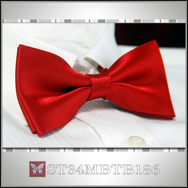 AWESOME SOLID RED MEN'S TUXEDO BOW TIE