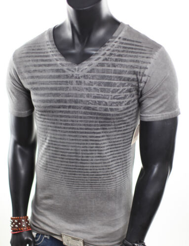 BRAND NEW MENS STRIPES MINERAL WASH V-NECK VINTAGE GRAY BLACK T-SHIRT S in Clothing, Shoes & Accessories, Men's Clothing, T-Shirts | eBay