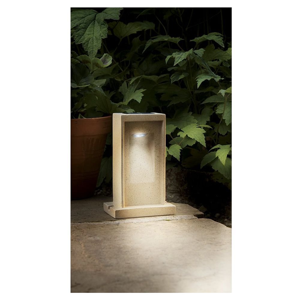 SOLAR POWERED SANDSTONE PATH BORDER LIGHT OUTDOOR GARDEN SOLAR 