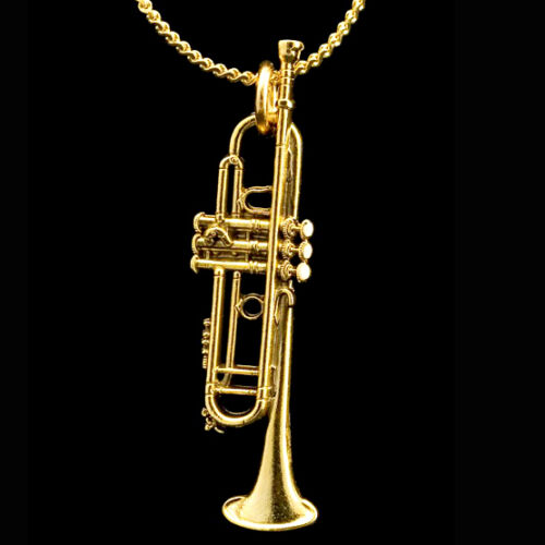 Bach Stradivarius Trumpet Miniature Scaled Replica Necklace 24k gold plated in Musical Instruments & Gear, Brass, Trumpet & Cornet | eBay