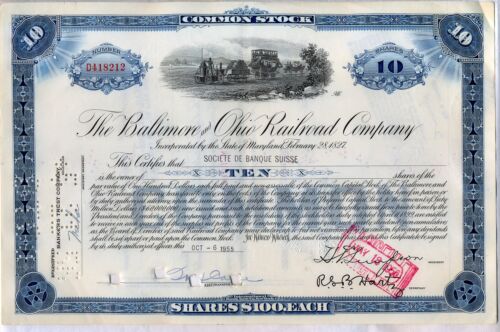 Baltimore & Ohio B&O Railroad Company Stock Certificate CSX in Coins & Paper Money, Stocks & Bonds, Scripophily, Transportation | eBay
