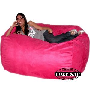 Bean Bag Chair Love Seat By Cozy Sac 6' Micro Suede Huge Large Sack