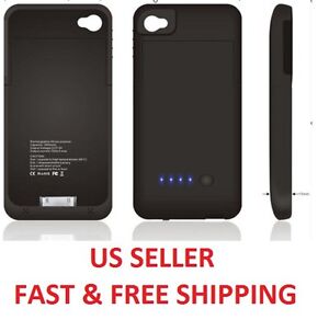 Iphoneexternal Battery on Black External Battery Case 1900mah Usb Charger For Iphone 4 4s