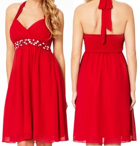 ... Red-Short-Halterneck-Evening-Diamante-Party-Prom-Ball-Dress-UK-Size-18