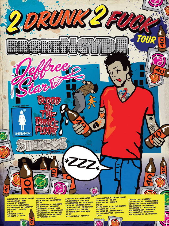 Brokencyde Tour Poster Jeffree Star Blood On The Dance Floor