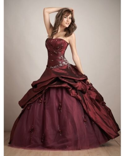 Burgundy Quinceanera Dress prom Dress Stock size 6-16 Free shipping in Clothing, Shoes & Accessories, Wedding & Formal Occasion, Wedding Dresses | eBay