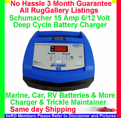   Battery on Car   Marine 15 Amp Deep Cycle 6 12 Volt Battery Charger Boat 2 10 15