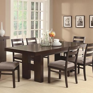 Dining Room on Contemporary Dark Wood Dining Table   Chairs Dining Room Furniture Set