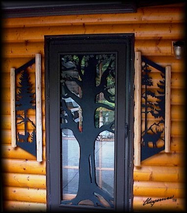 Clingermans Deer Pinetree Window Shutters Rustic Log Cabin Decor