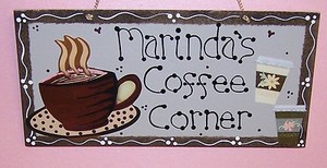 Kitchen Signs on Coffee Personalized Name Sign Kitchen Room Decor Latte Cafe Java