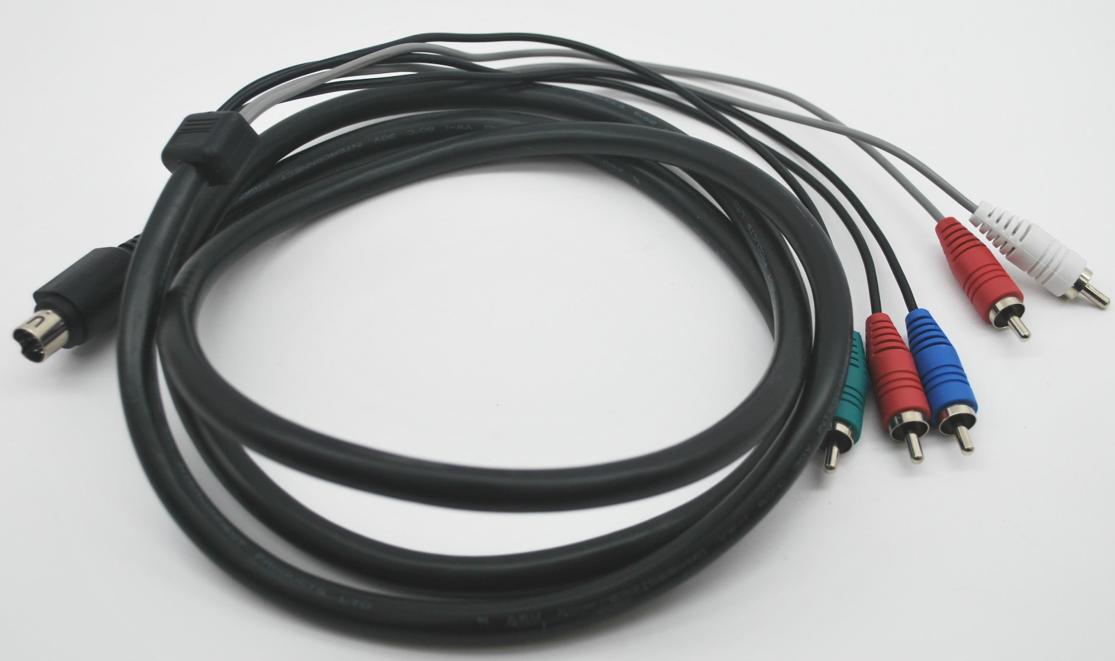 VIDEO; RED, GREEN AND BLUE AUDIO RED & WHITE COMPONENT RCA CONNECTORS