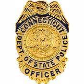 CONNECTICUT STATE POLICE OFFICER BADGE LAPEL PIN