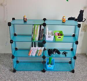 CUSTOMIZABLE  !!!SUPER STURDY PP storage rack Teal color book shelf case cabinet