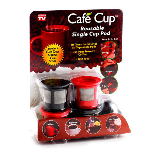 Cafe Cup 4 Pack As Seen On TV Reusable Single Cup Pod Coffee For Keurig K Brewer in Home & Garden, Kitchen, Dining & Bar, Kitchen Tools & Gadgets | eBay