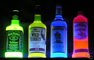 Neon Alcohol Bottles