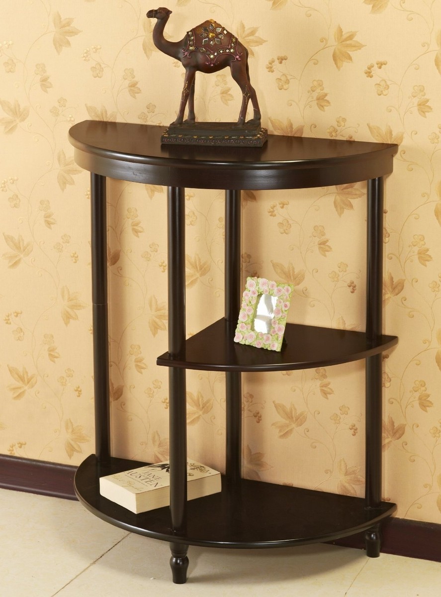 Cherry 3 Tier Crescent Half Moon Hall Console Table End Table Home
