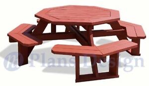 Classic Octagon Picnic Table Woodworking Plans ODF08  eBay
