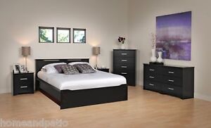 Coal Harbor Black 5PC Full Size Platform Bedroom Set 