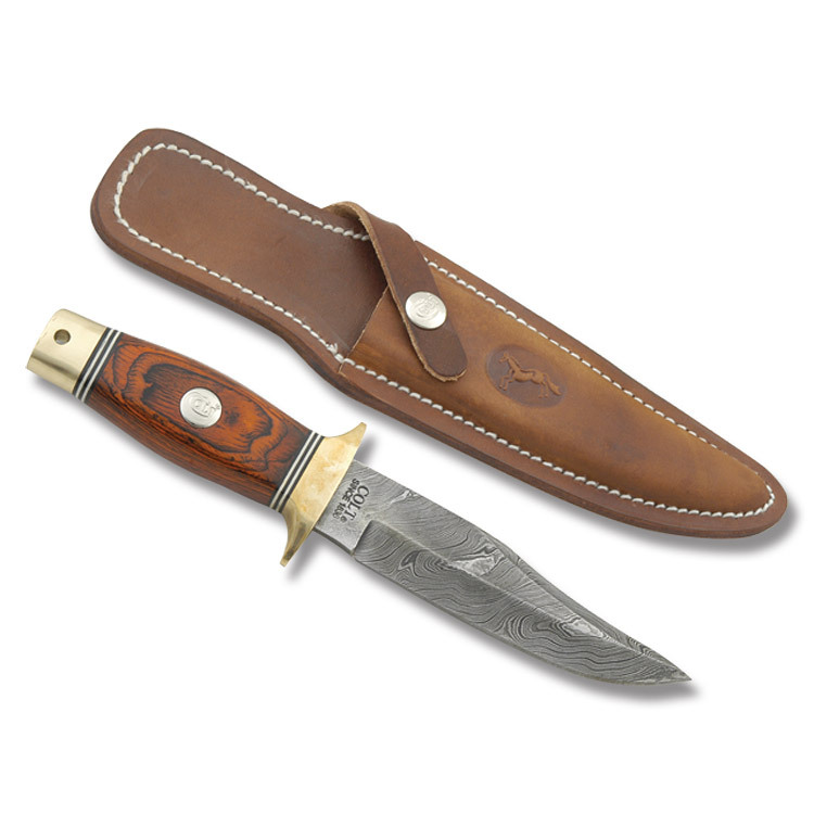 Colt Western Tradition Fixed Blade Side Arm Hunter Damascus Knife