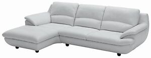  Contemporary Sectional Light Gray Leather Sofa  Living Room Set Left NS906