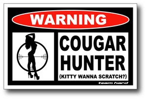Cougar Hunter Funny Warning Sticker Decal Snowmobile | eBay