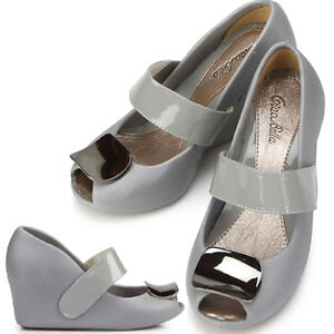 Cute Grey Wedge Heel Womens Jelly Shoes US 6 | eBay