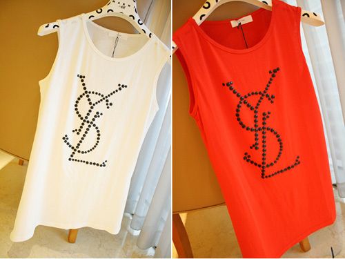 Cute Trendy Sweet Appeal Simple Sense Bead Piece Asymmetric Vest 2 Color