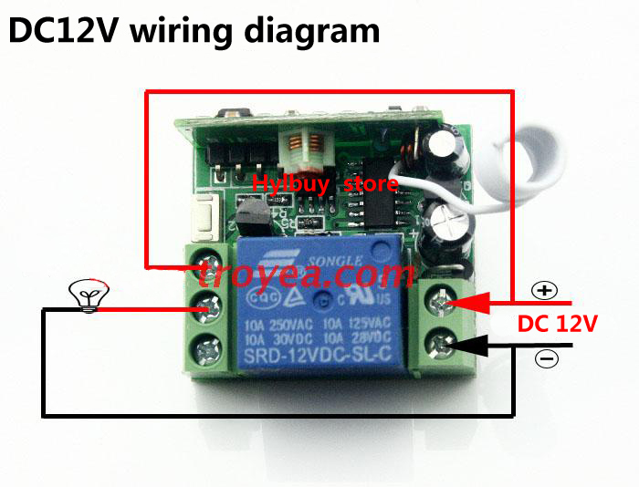 Dc 12v 10a Relay 1ch Wireless Rf Remote Control Switch