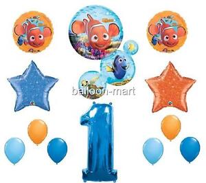 Finding Nemo Birthday Party on Disney Finding Nemo First 1st One Birthday Balloons Set Decorations