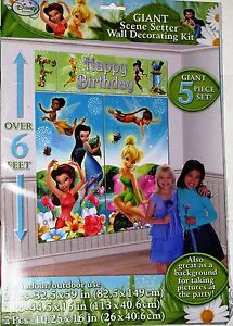Birthday Party Ideas on Tinkerbell Fairies Princess Giant Scene Setter Birthday Party Supplies