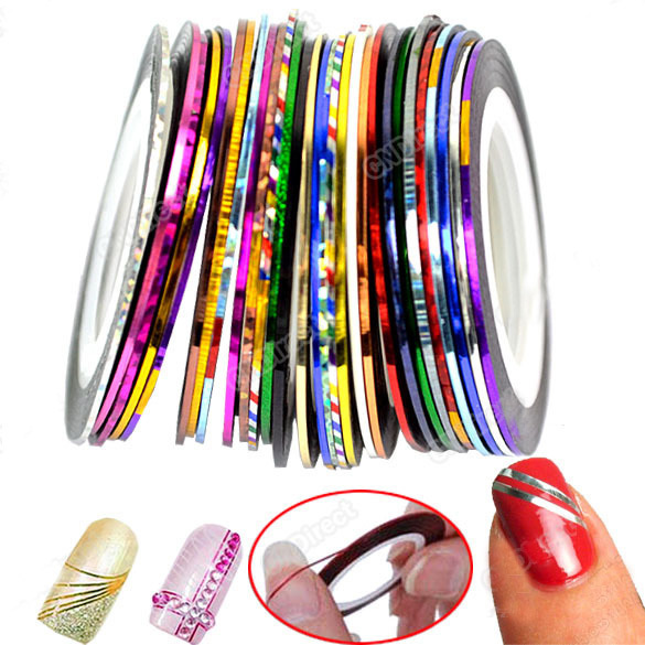 DIY 10Pcs Mixed 10 Colors Rolls Striping Tape Line Nail Art Decoration Sticker