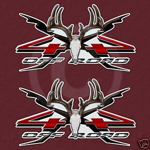 Hunting Stickers on Deer Skull 4x4 Truck Hunting Decal Stickers   Ebay