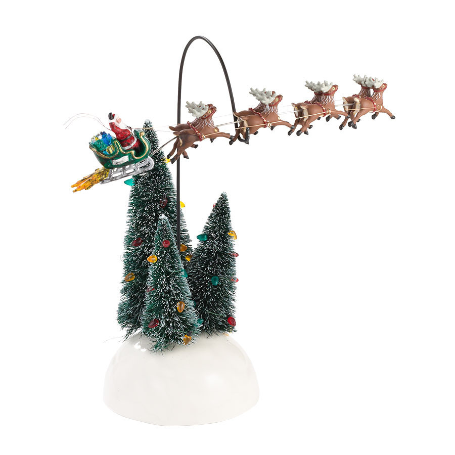 Dept 56 Snow Village Christmas Vacation Griswold Flaming Animated Sleigh 2013