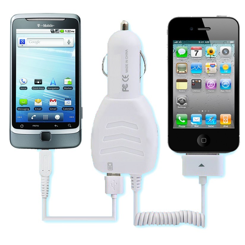 Dual Car Charger for iPhone iPod USB Port fo