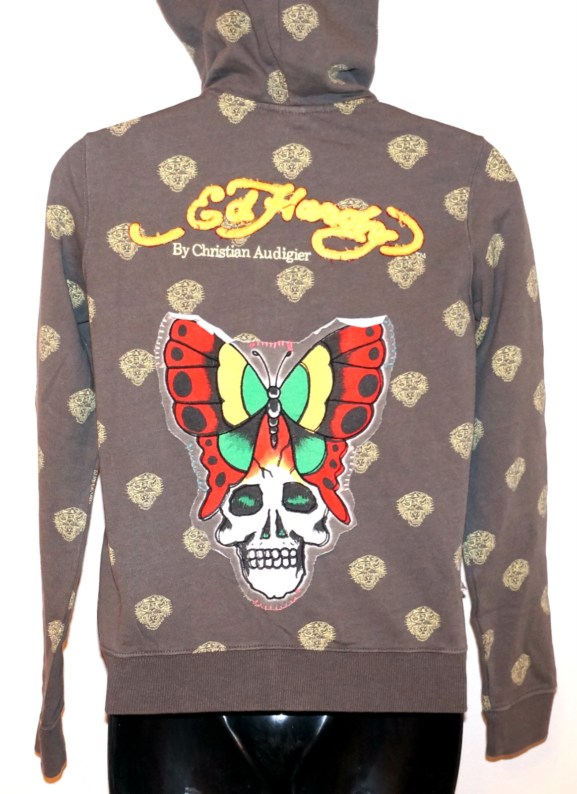 Women's ED HARDY HOODIE Christian Audigier BUTTERFLY SKULL TIGER