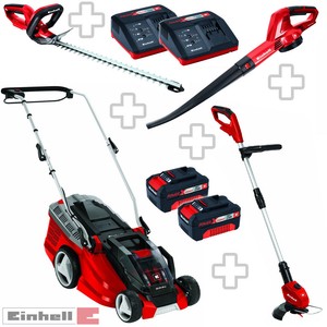 EINHELL XXL AKKU GARTEN SET RASENMÄHER MULCH KIT LI-ION 18 ...