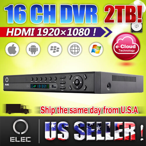ELEC® HDMI 1080P16 CH Channel H.264 D1 Realtime CCTV Security DVR system w/2TB in Consumer Electronics, Home Surveillance, Digital Video Recorders, Cards | eBay