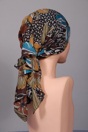 ELEGANCE Festive Brown SCARF Chemo Cancer Hat Turban FREE SHIPPING! EBES85 in Health & Beauty, Other | eBay