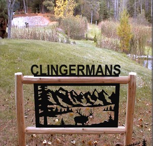 SIGNS LOG eBay  ART   OUTDOOR rustic RUSTIC WILDLIFE CLINGERMANS log ELK signs DECOR