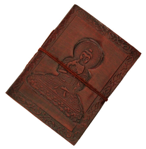 Ethnic Beautiful Buddha in Meditation Handmade Tri-fold Embossed Leather Journal in Books, Accessories, Blank Diaries & Journals | eBay