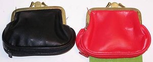 FAUX LEATHER COIN PURSE  POUCH  BAG DOUBLE FRAME  ZIPPERED  SECTION BG2709