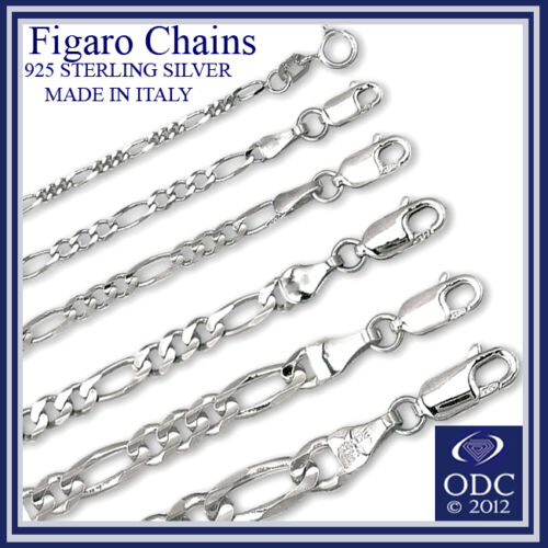 FIGARO Link Made in Italy Nickel Free SOLID .925 STERLING SILVER CHAIN FREE SHIP in Jewelry & Watches, Fine Jewelry, Fine Necklaces & Pendants | eBay