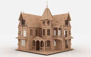 FM 3D Puzzle Laser Plan Doll House Pattern CNC Router DXF Dollhouse