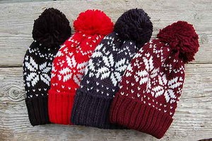 Red isle Beanie  hat Fair  Pattern pattern Navy Burgundy beanie fair Isle Hat Bobble Snowboard  Black