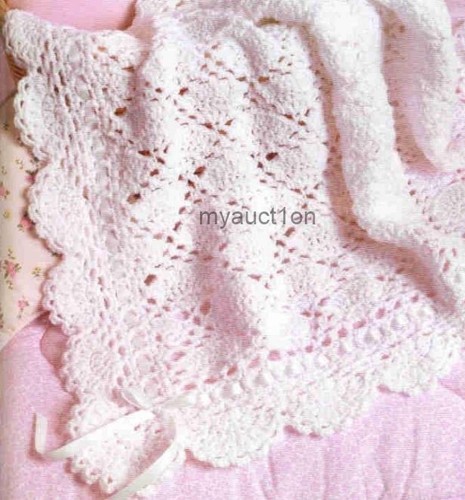 Crochet Pattern Baby Blanket Throw Fancy Lace  eBay