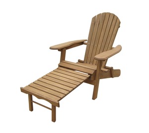 Details zu Foldable Adirondack Chair with Pull Out Ottoman