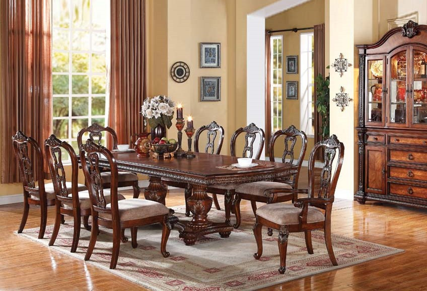 Formal Dining Room Furniture 9Pcs Set Dining Table and Chairs in 