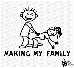 Funny Stick Figure Snowmobile Sticker on Funny Stick Figure Family Sticker Making My Family Decal 6000304